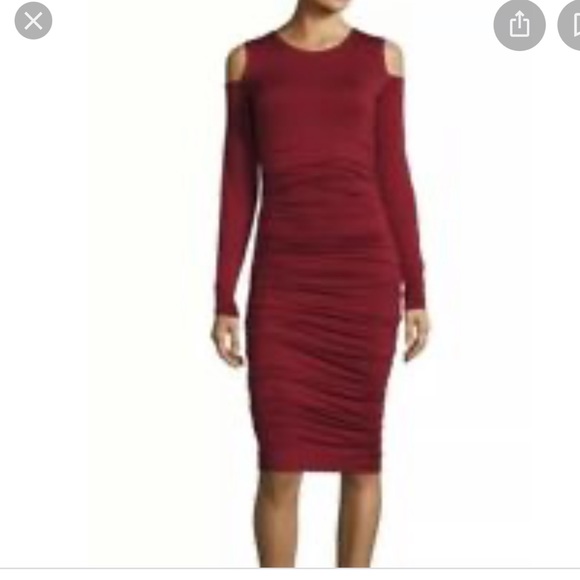 Bailey 44 burgundy ruched dress - Picture 2 of 9